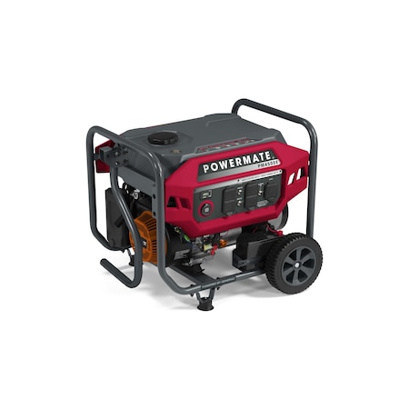 Powermate Portable Generator, Gasoline, 3,600 W Rated, 4,500 W Surge, Electric Start, 120V AC, 30 A P0081300